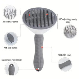 Hair Remover Brush Pet Grooming Massage Brush Tool Gently Removes Loose Undercoat Mats Tangled Hair in Dogs/Cats Generic